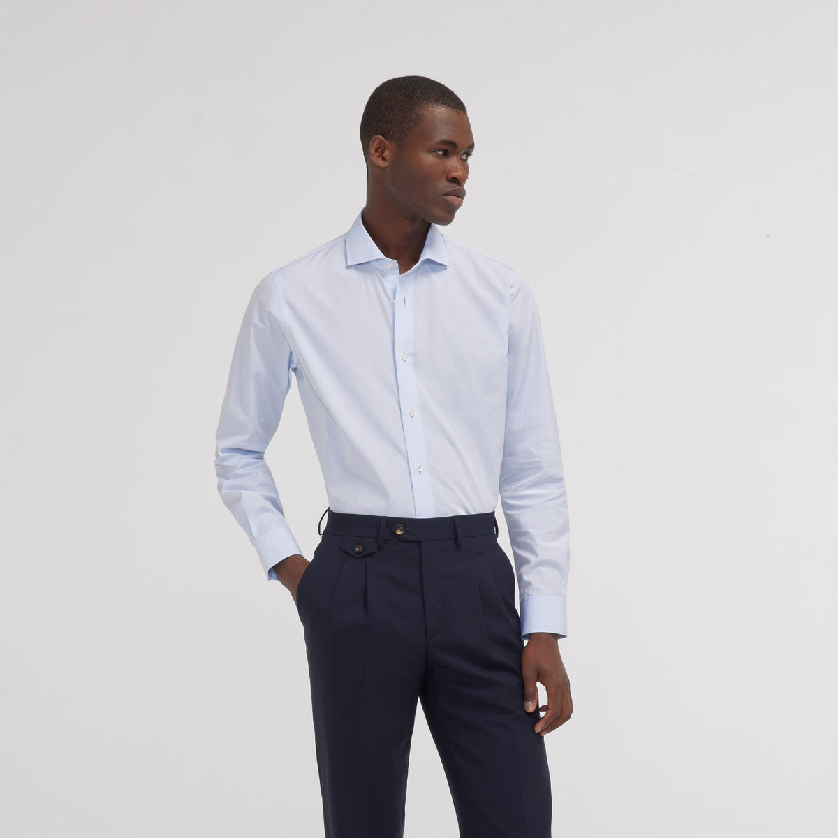 Chemise grande longueur cintrée en popeline blanche - 3