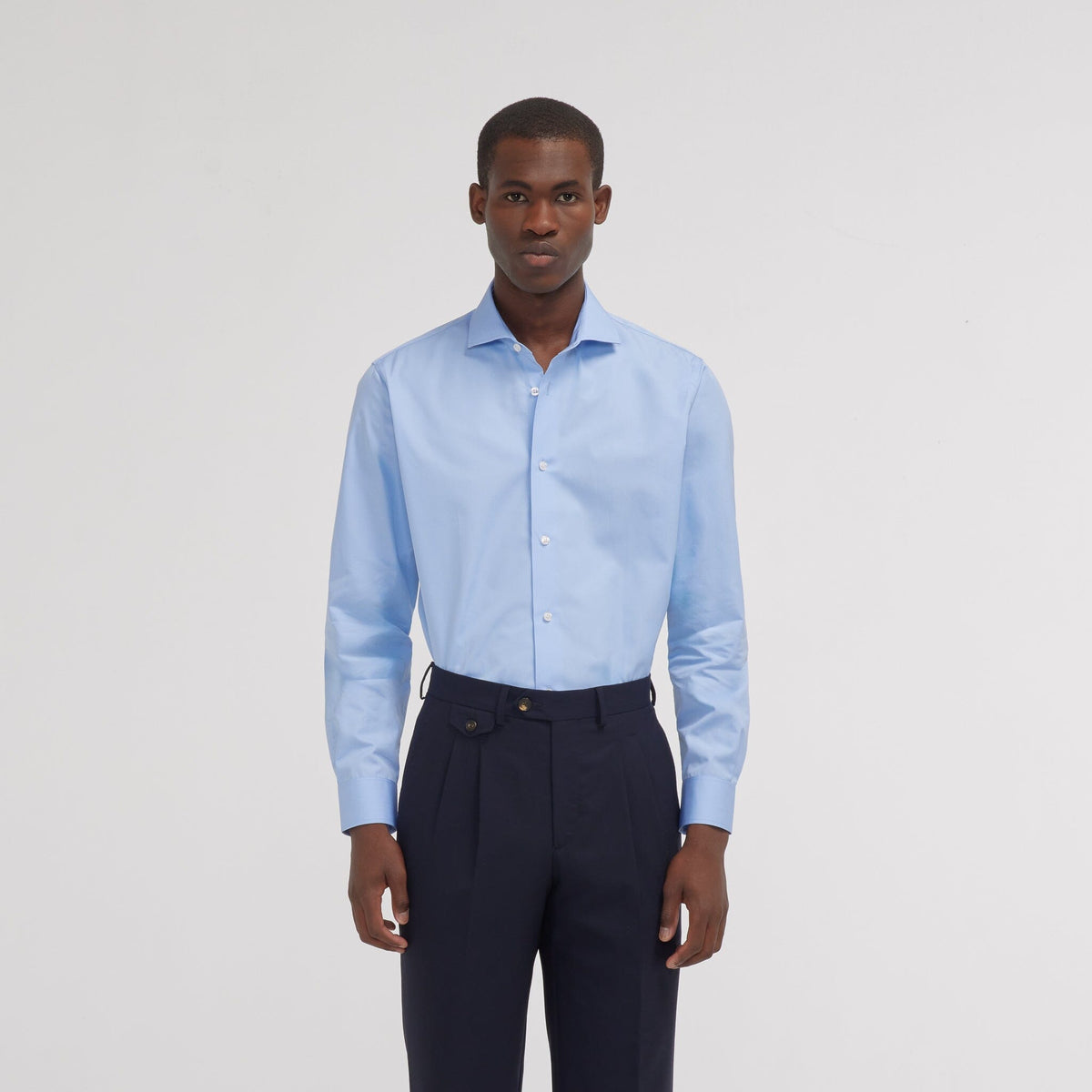 Chemise grande longueur cintrée en popeline blanche - 5
