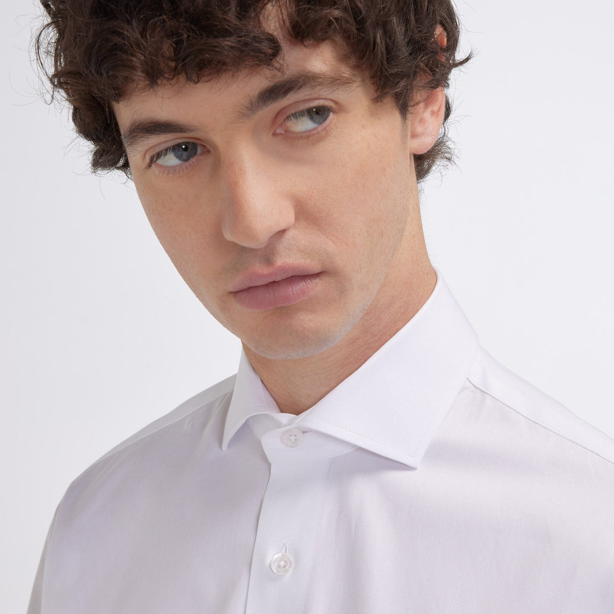 Chemise grande longueur cintrée en oxford bleu ciel - 6