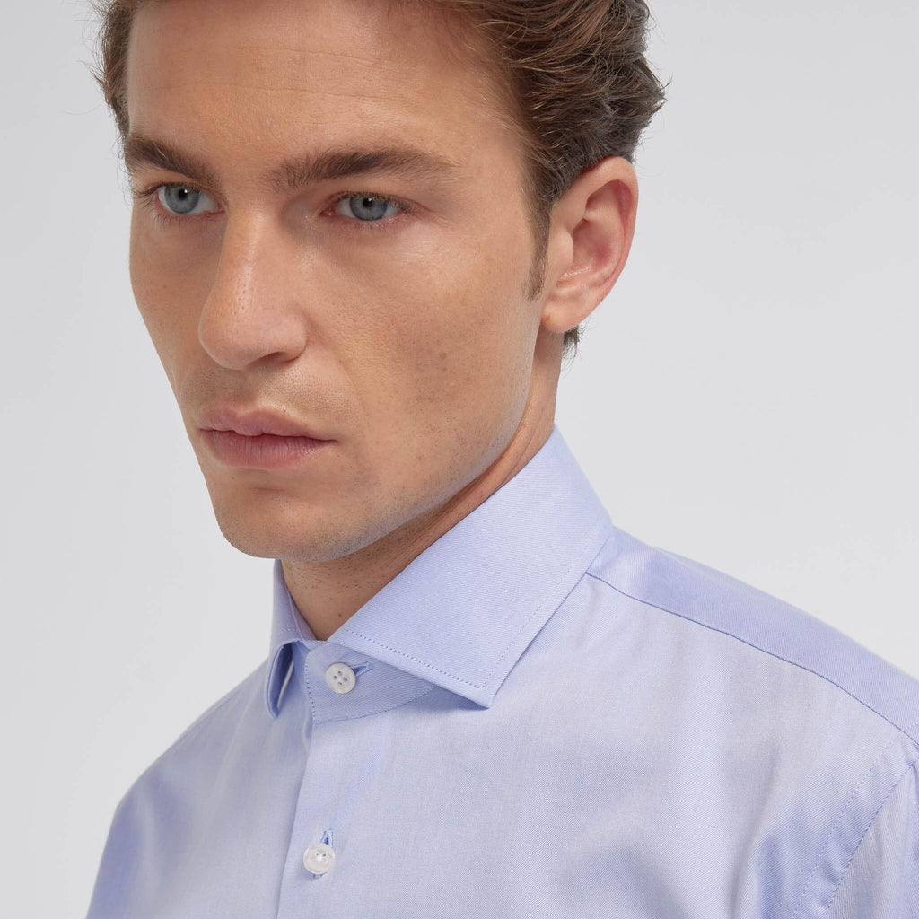 Chemise grande longueur en twill blanche - 4