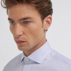 Chemise en royal oxford pied de puce bleue - 2