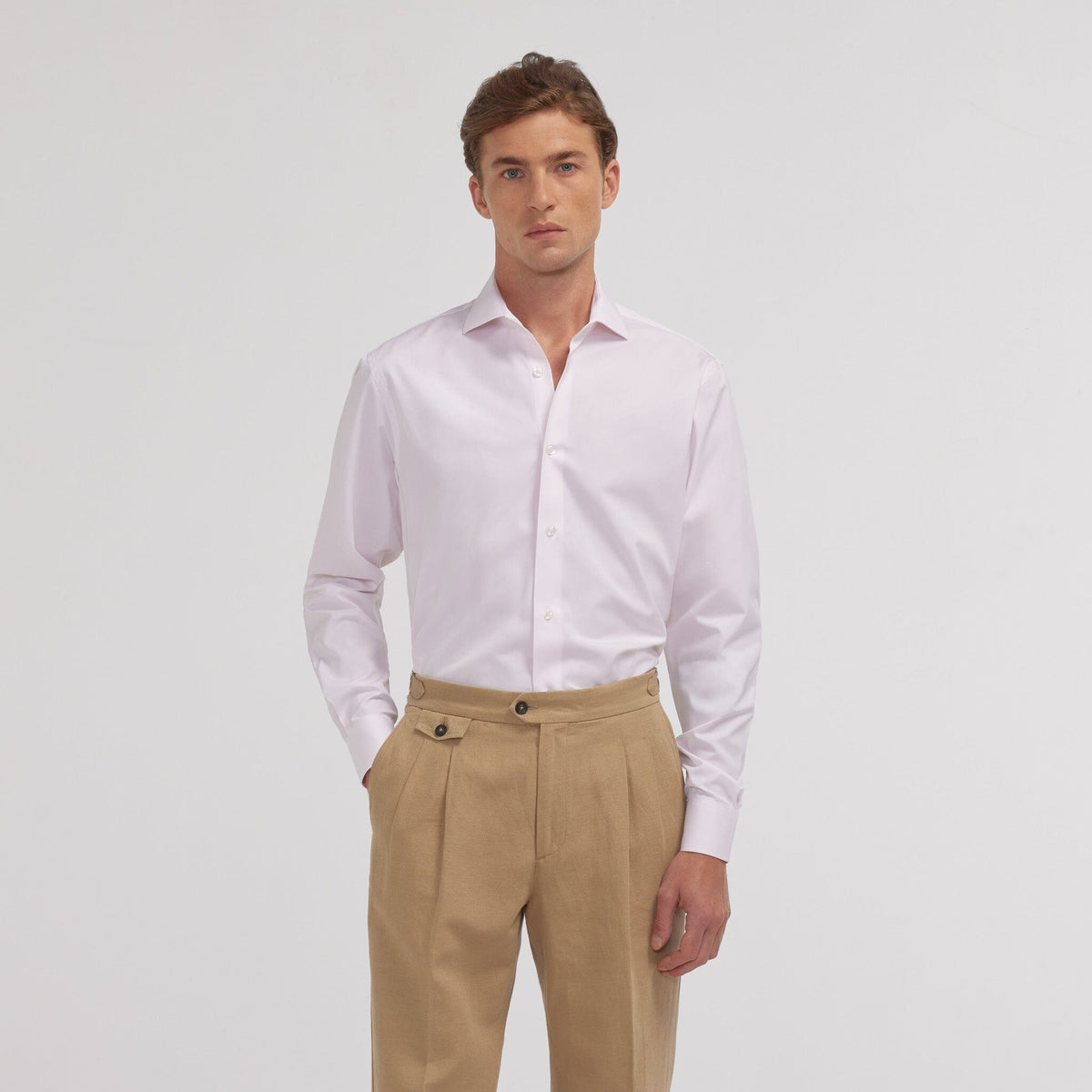 Chemise grande longueur en popeline blanche - 7