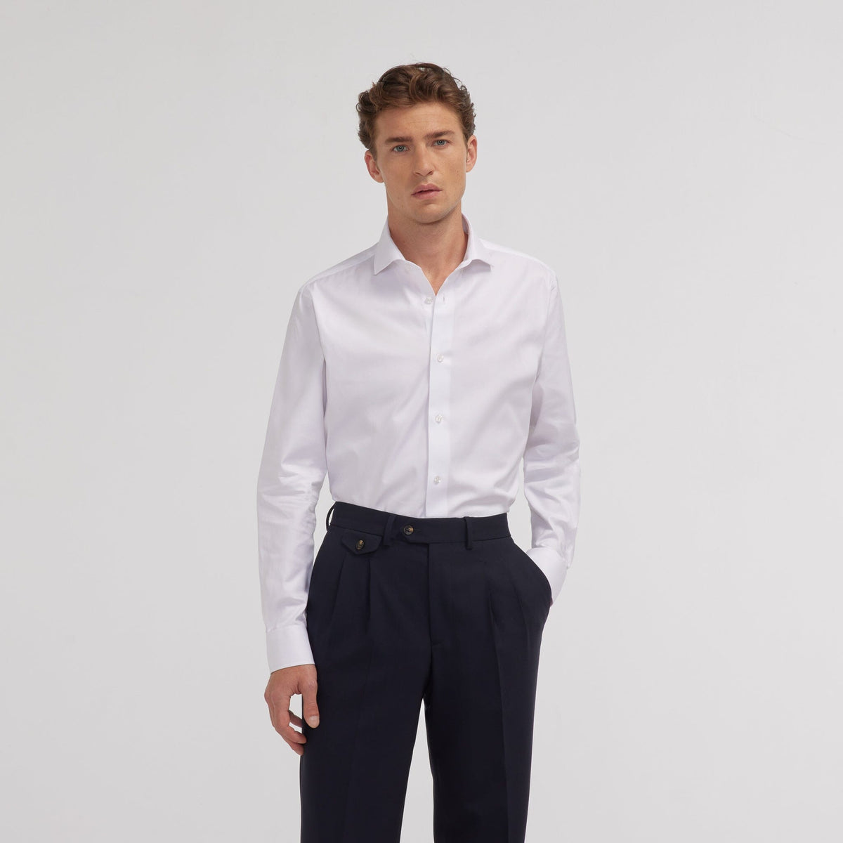 Chemise en chevron blanche - 1