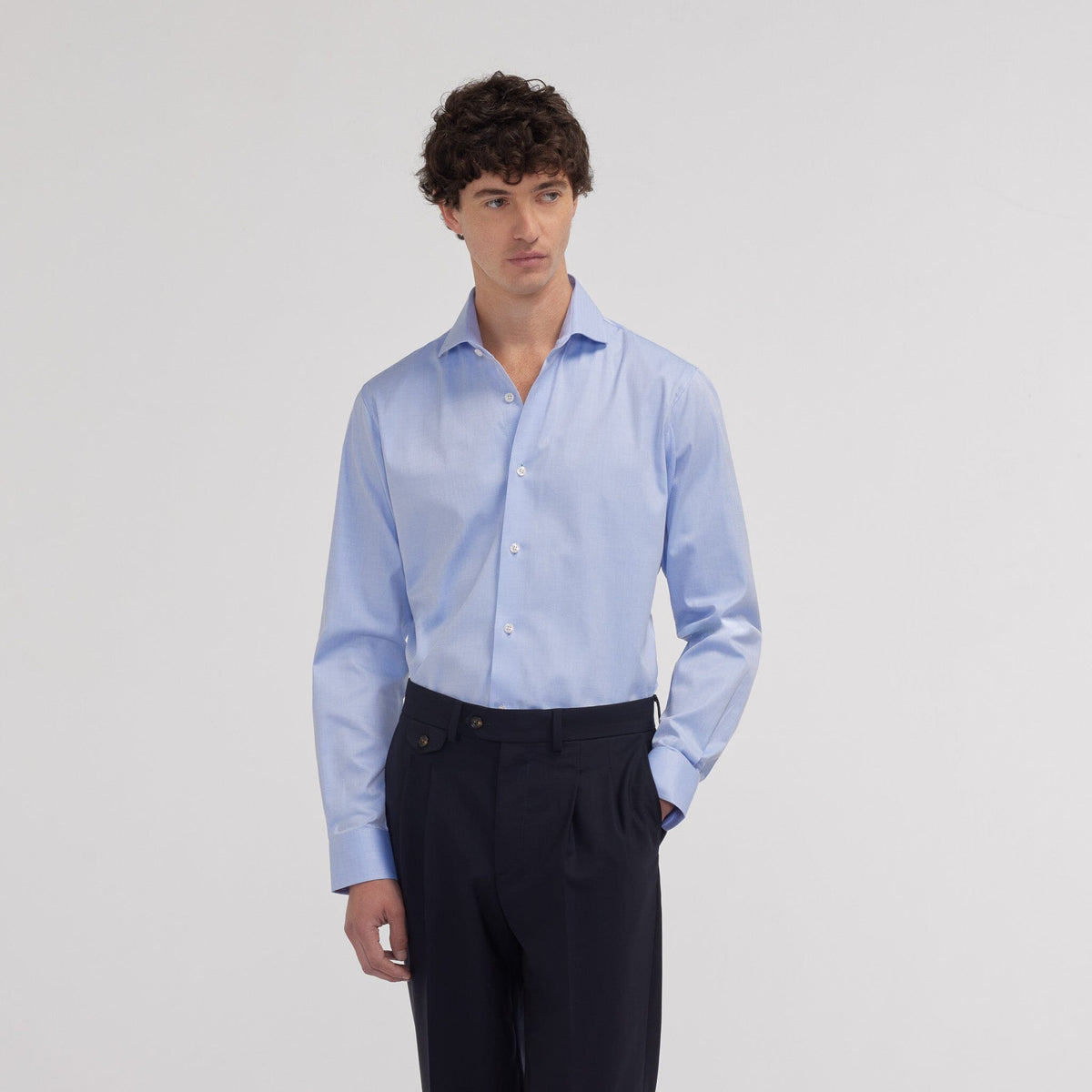 Chemise cintrée en chevron blanche - 3