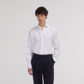 Chemise cintrée en dobby blanche - 1