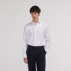 Chemise cintrée en dobby blanche - 1