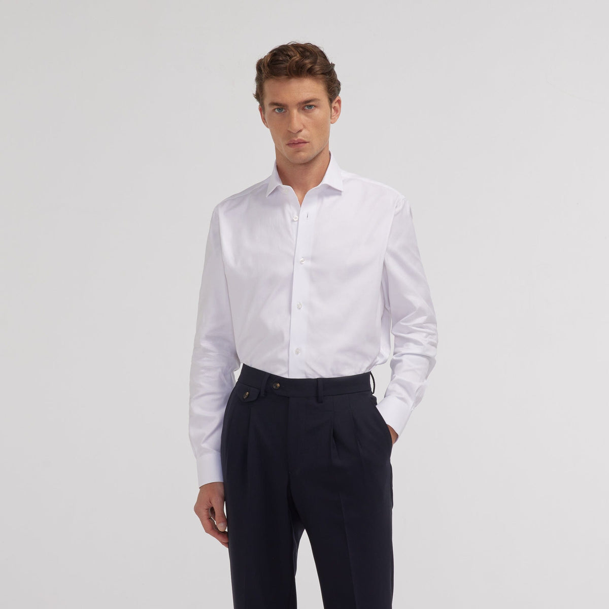 Chemise en dobby blanche - 1