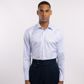 Chemise premium Thomas Mason en twill à rayures bleu clair - 1