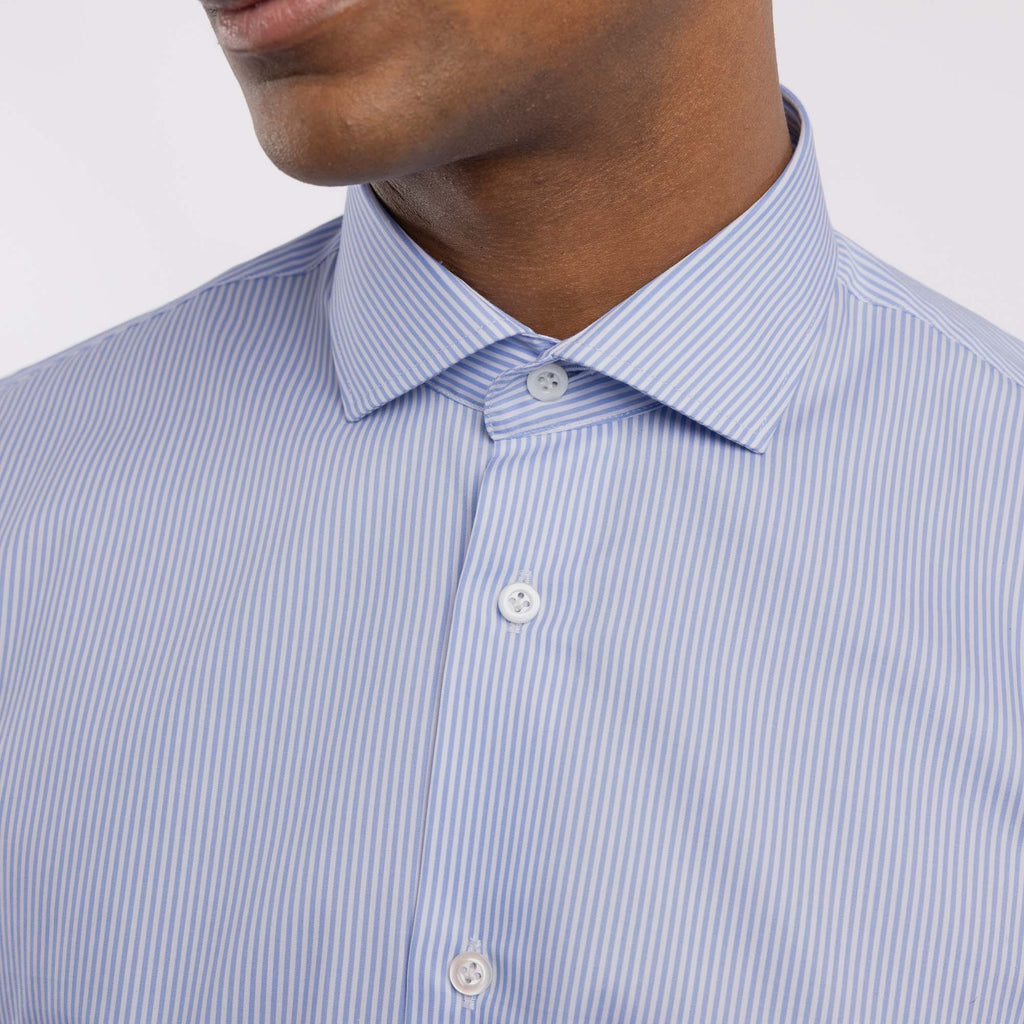 Chemise premium Thomas Mason en twill à rayures bleues - 2