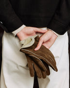 Gants en peau lainée camel - 1