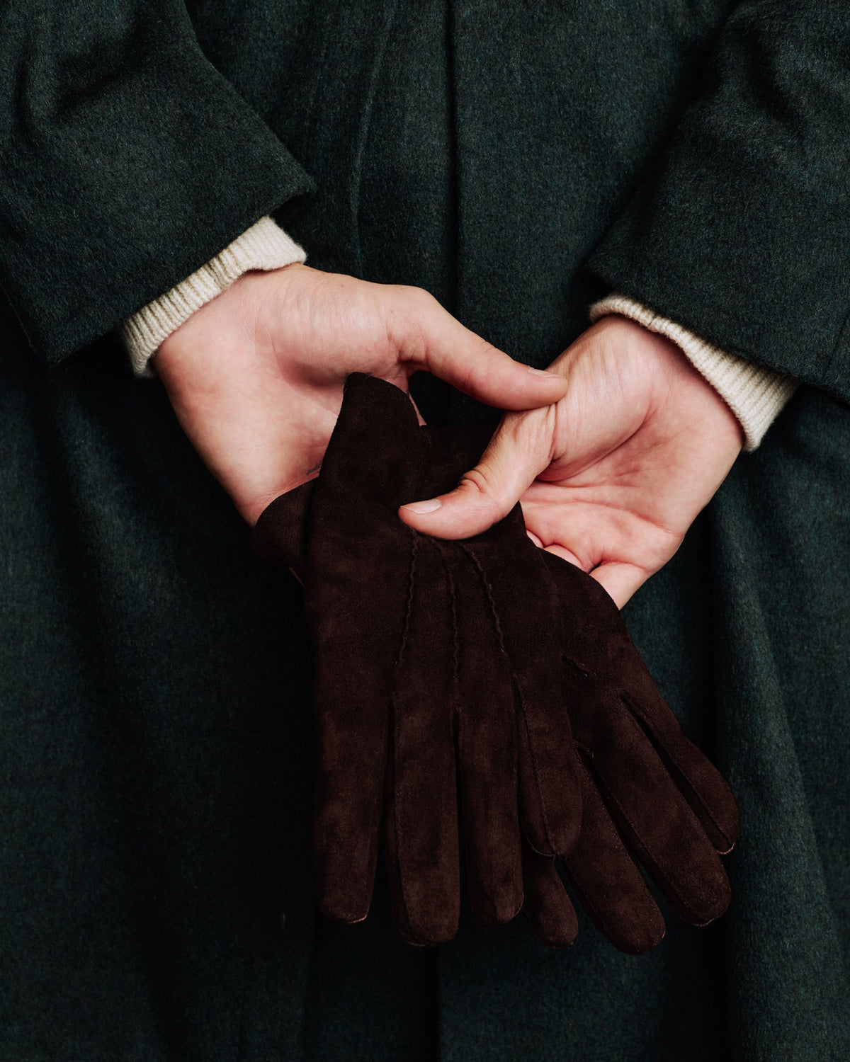 Gants en cuir d'agneau bordeaux - 1