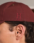 Casquette en laine chevrons et velours marron - 4