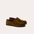Mocassin en cuir suède kaki - 1