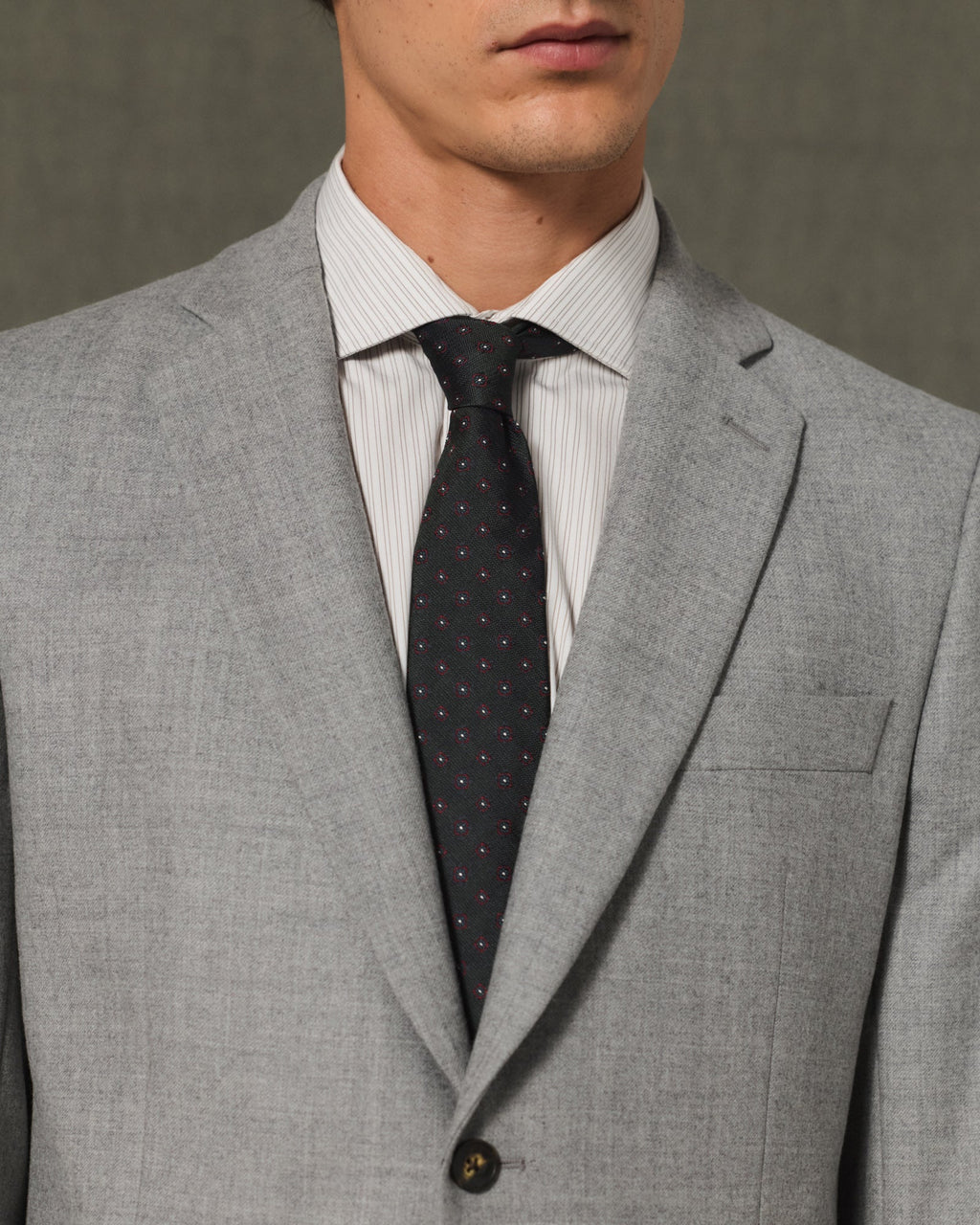 Veste en flanelle de laine grise - 2