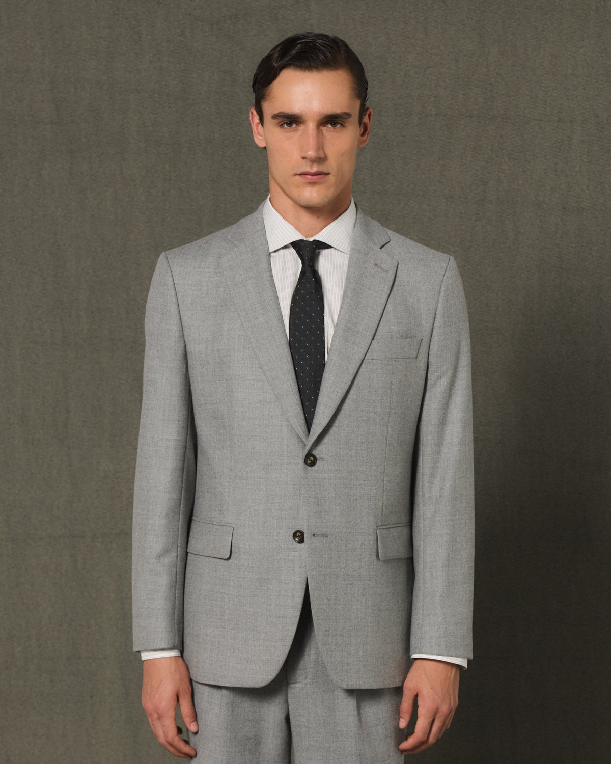 Veste en flanelle de laine grise - 1