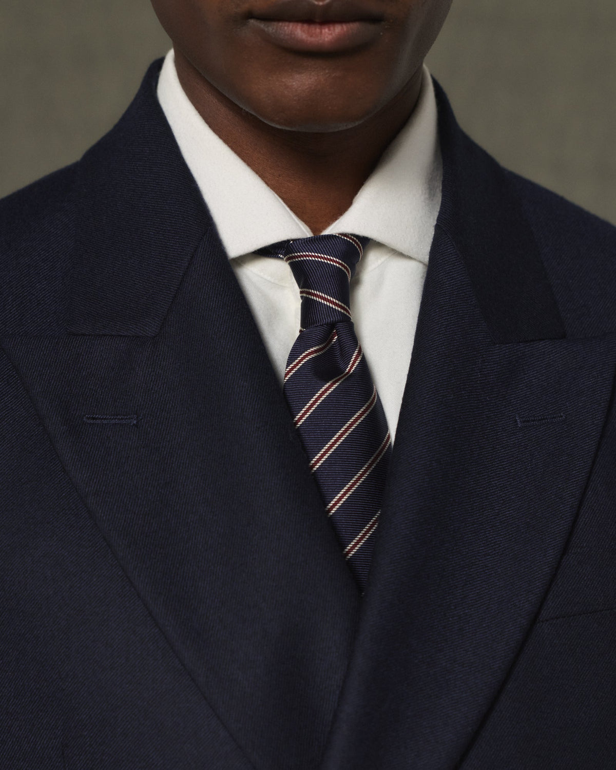 Veste croisée en flanelle de laine marine - 2