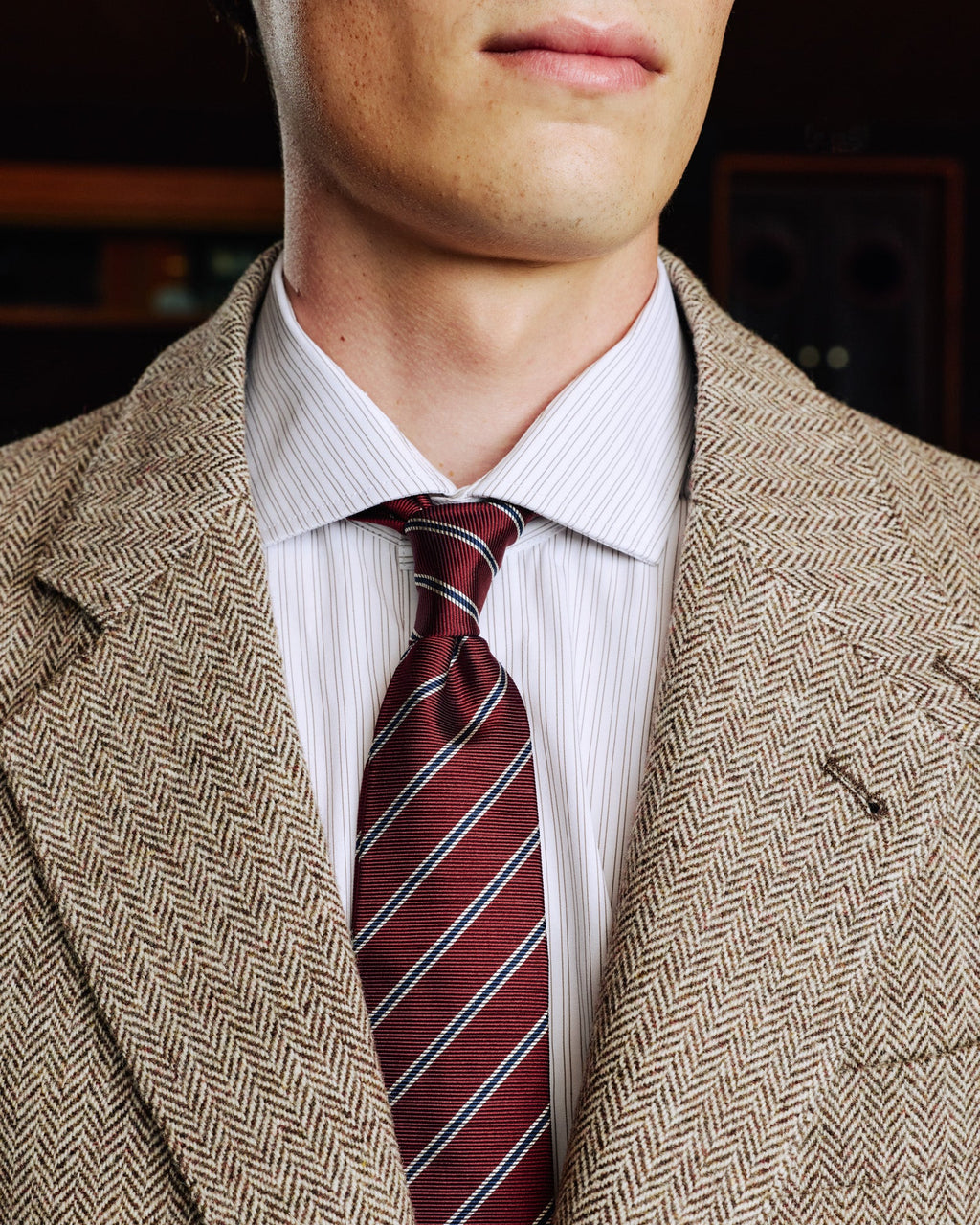 Veste en laine chevron marron - 2