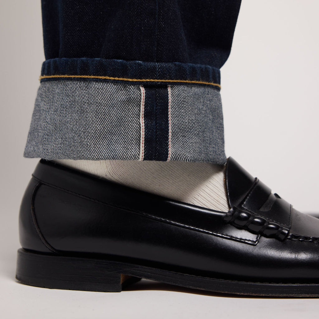 Jean selvedge droit brut en coton biologique italien - 2