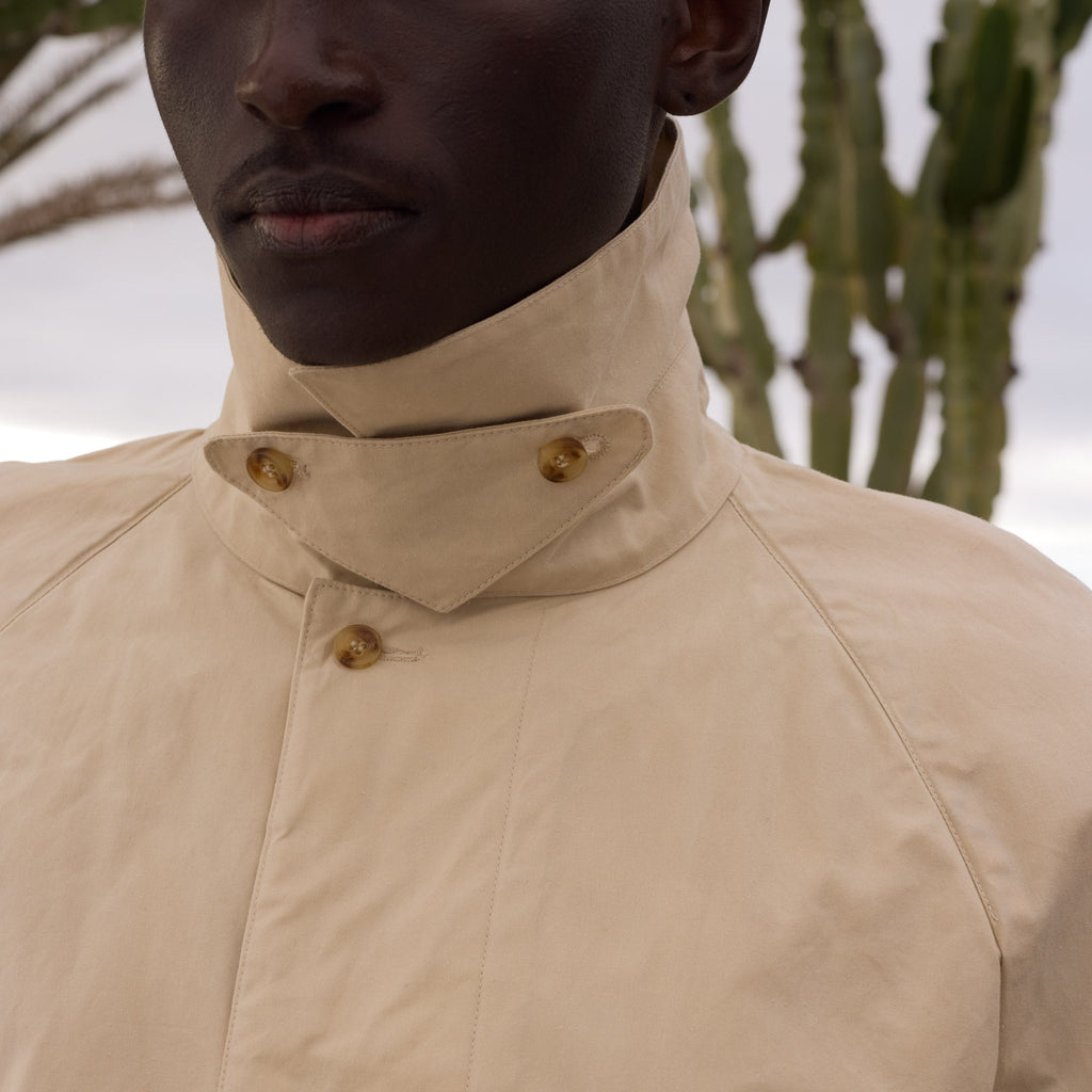 Manteau imperméable en coton cire beige - 2