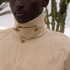 Manteau imperméable en coton cire beige - 2