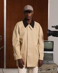 Manteau car coat en coton imperméable beige - 1