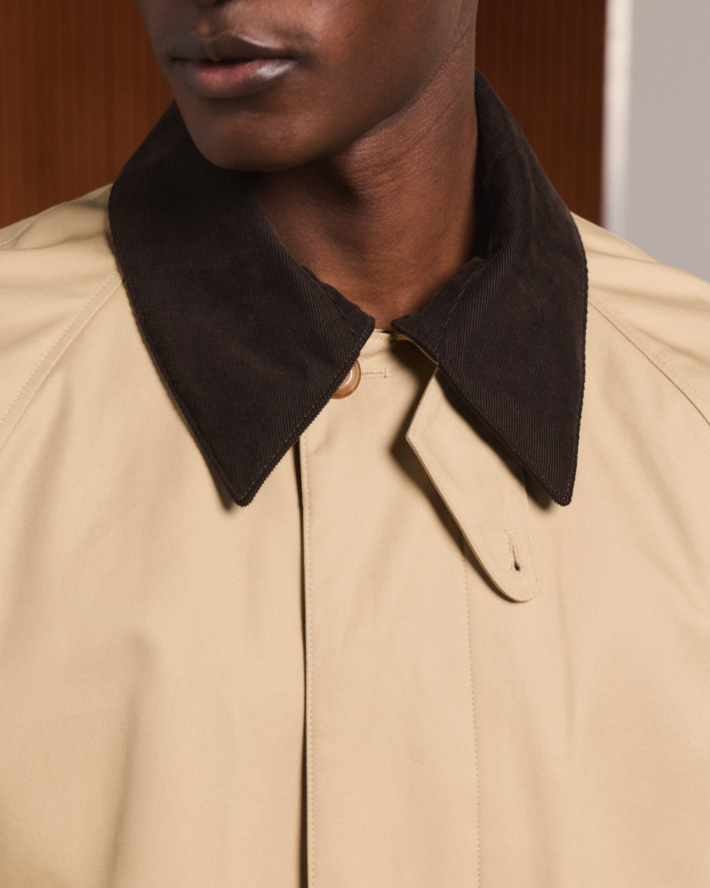 Manteau car coat en coton imperméable beige - 2