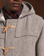 Duffle-coat en laine à chevrons écru et beige - 2