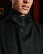 Manteau long ceinturé en laine Loden vert - 2