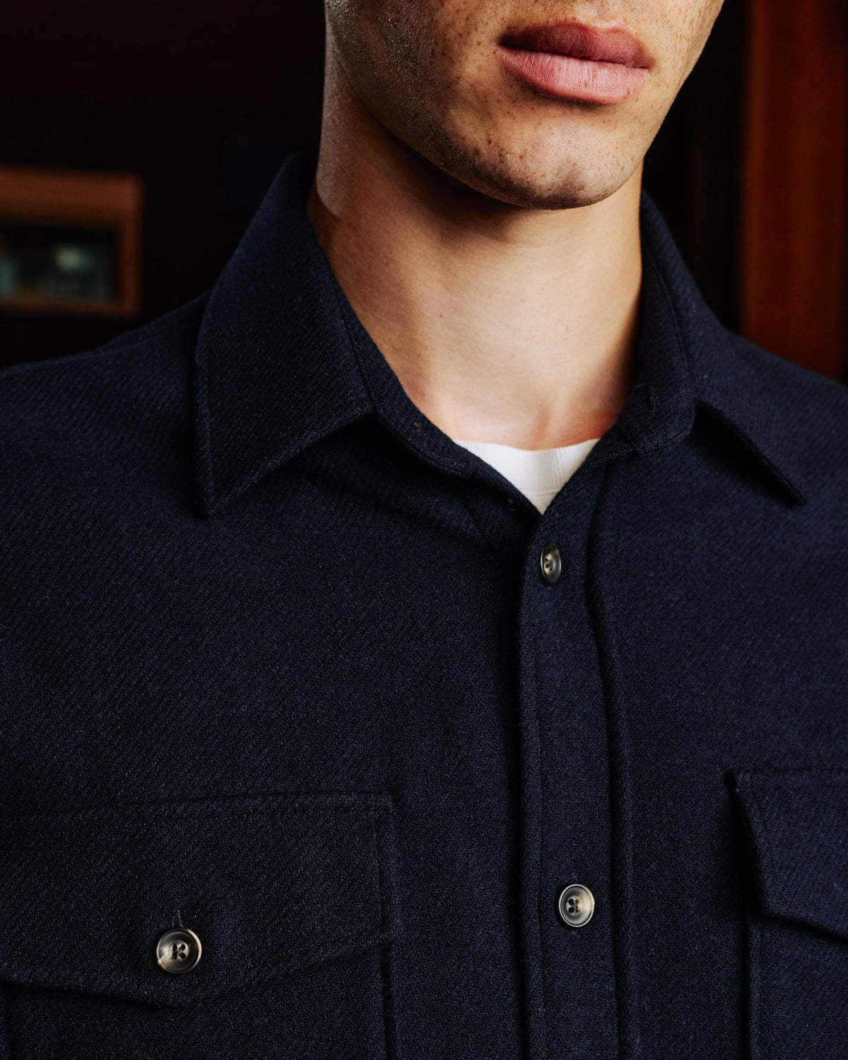 Surchemise en laine marine - 2