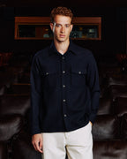 Surchemise en laine marine - 1