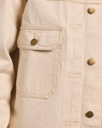 Veste en jean écrue col velours type II - 2