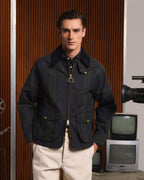 Blouson en coton ciré à motif tartan Black Watch - 1