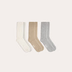 Pack de chaussettes en laine et cachemire grise, beige, écru - 2