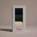 Pack de chaussettes en coton marine, vert, écru - 1