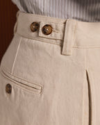 Pantalon jambe large en moleskine de coton vert - 6