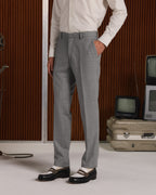 Pantalon en flanelle de laine grise - 2