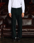 Pantalon jambe large en moleskine de coton vert - 1