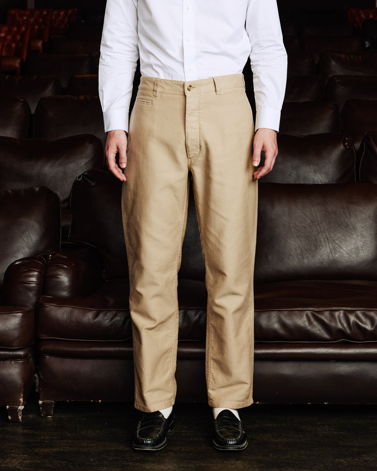 Pantalon casual en coton marine - 3