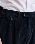 Pantalon double plis en velours côtelé sauge - 6