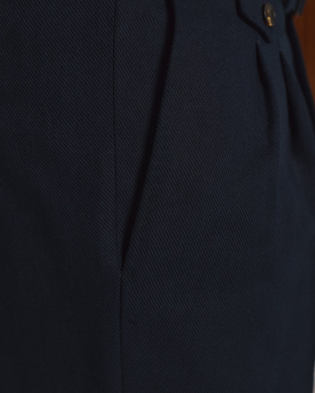 Pantalon à pinces en coton marine à ceinture amovible - 2
