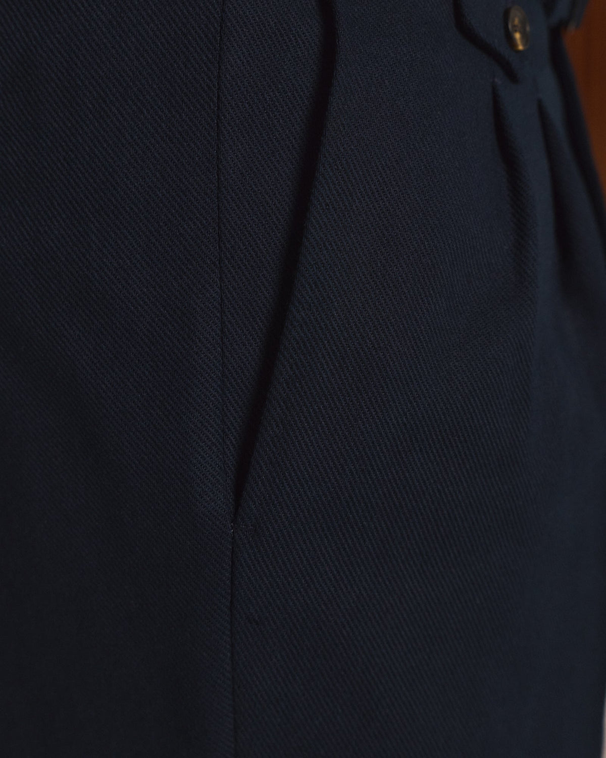 Pantalon à pinces en coton marine à ceinture amovible - 2