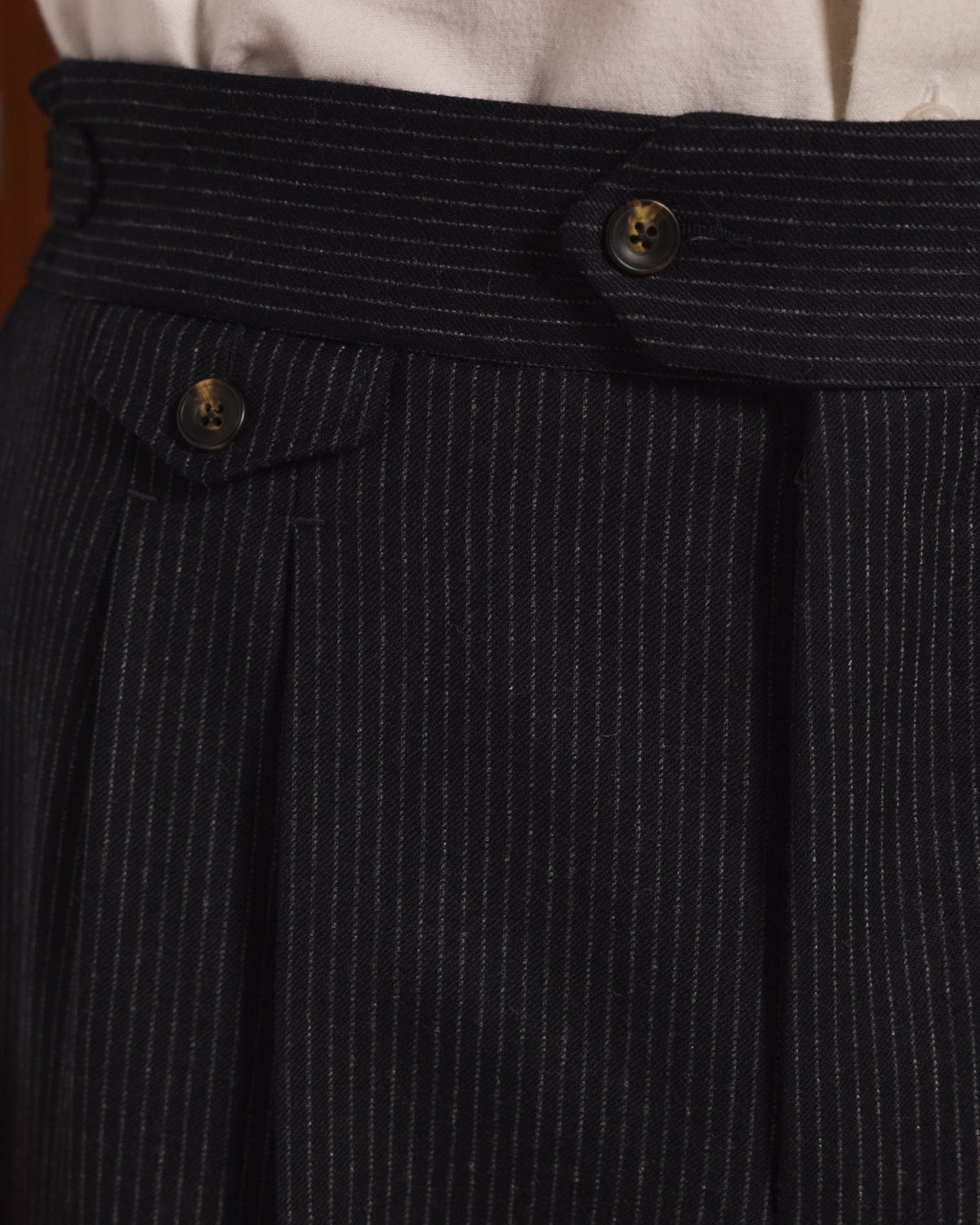 Pantalon à pinces en laine Loden vert - 6