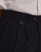 Costume formel en laine marine, pantalon à pinces - 2