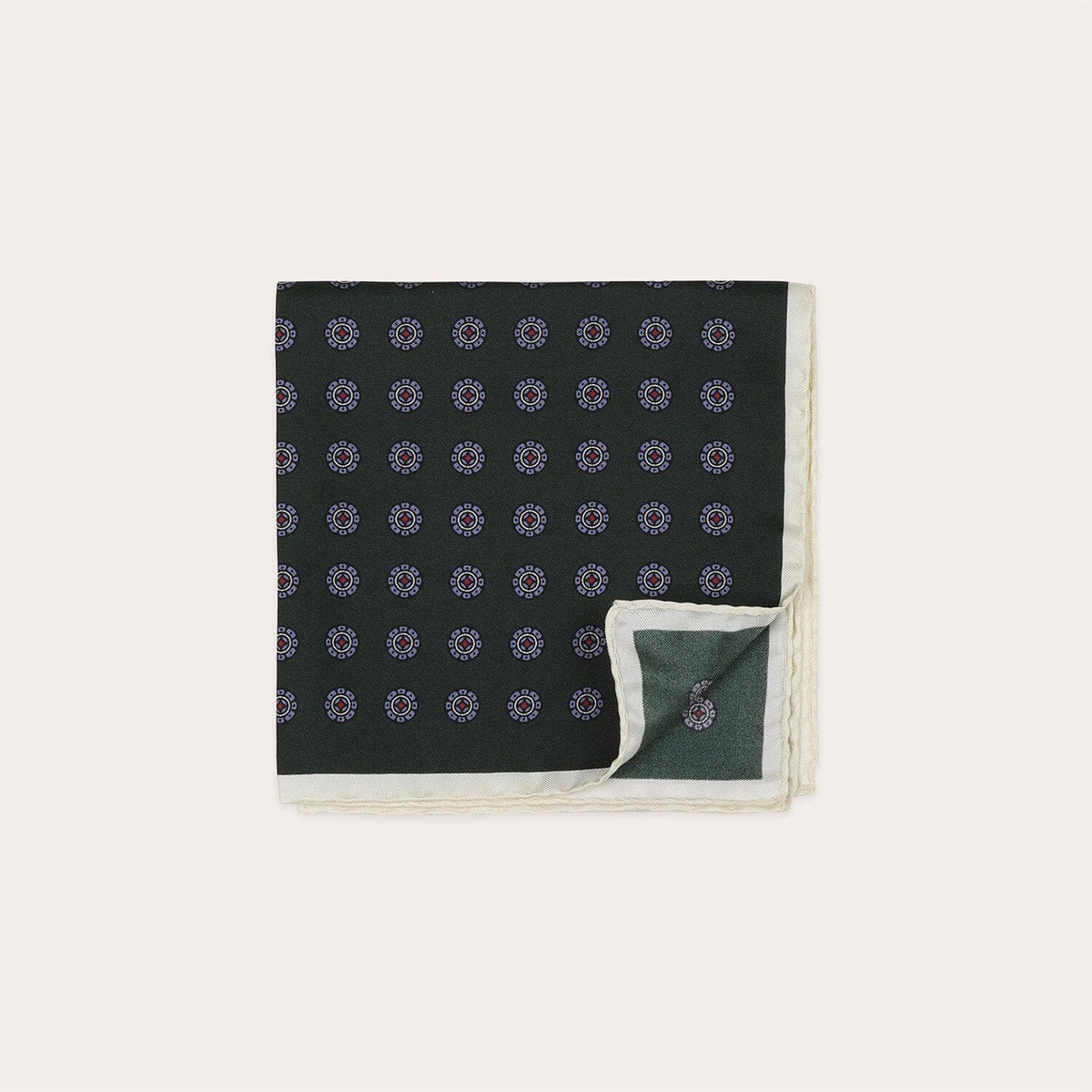Pochette en soie verte à motifs - 2