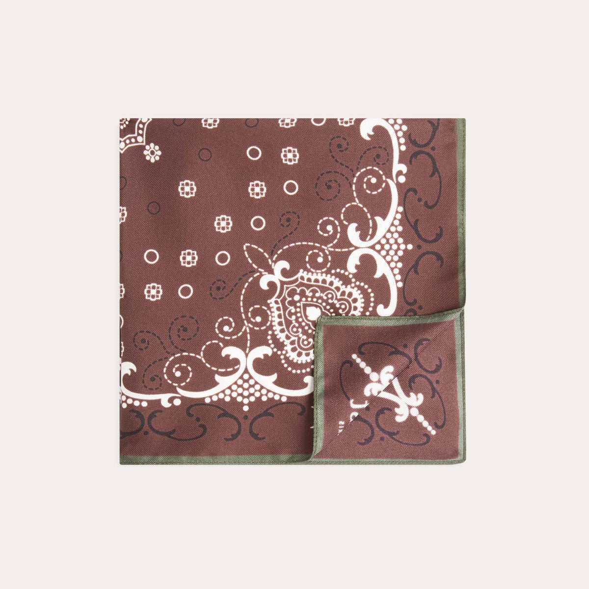 Pochette en soie bordeaux à motifs - 2
