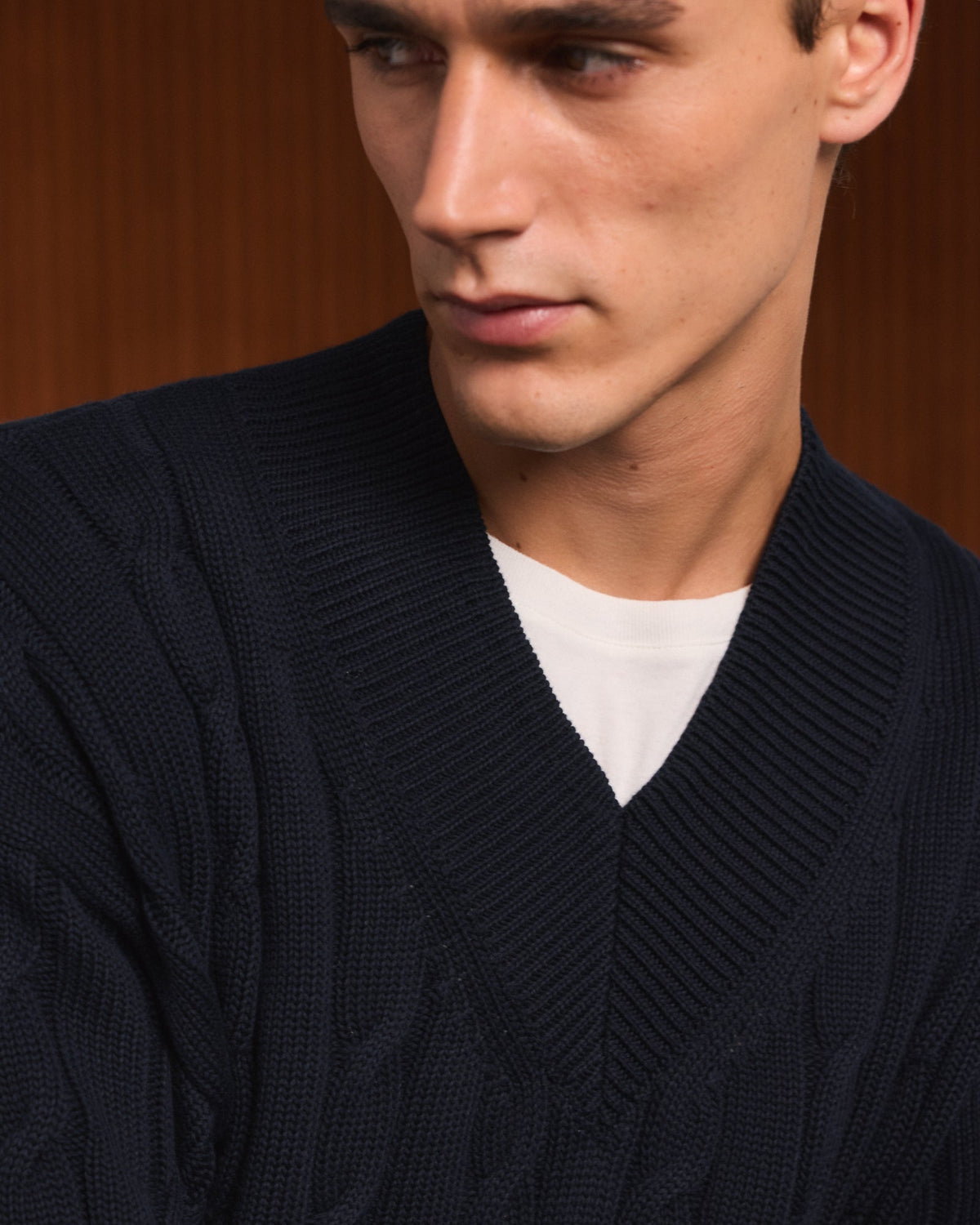 Pull en coton marine - 2
