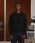 Pull col rond en laine vierge mérinos extrafine noir - 1