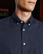 Chemise en flanelle à micro-chevrons bleu nuit - 2