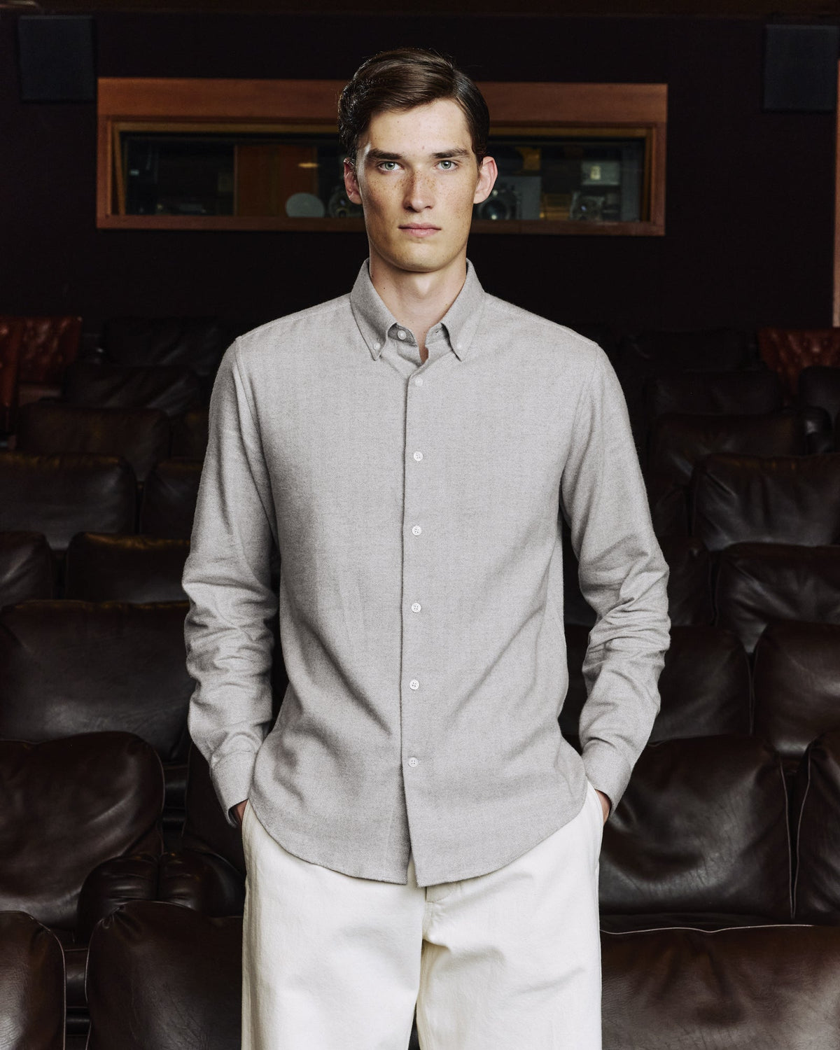 Chemise en flanelle à micro-chevrons bleu nuit - 3