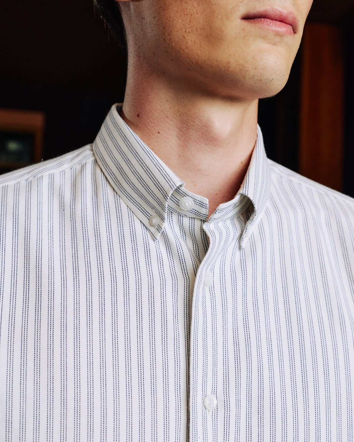 Chemise en flanelle à micro-chevrons bleu nuit - 6
